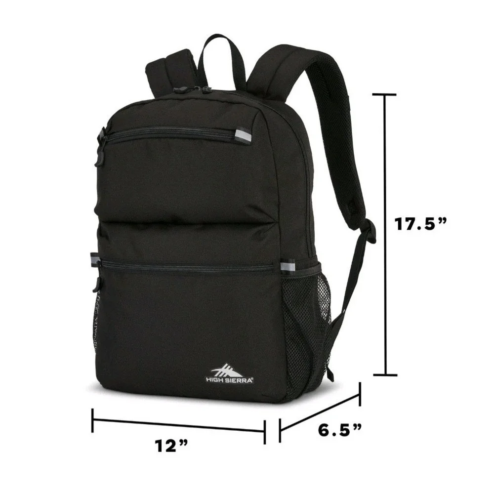 High Sierra Abbreviate‎ Backpack, Laptop Bookbag for Travel One Size Black New
